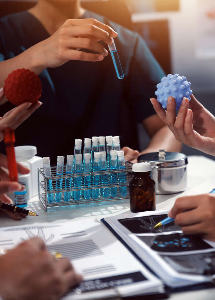 group of professional medical doctor team meeting training medic